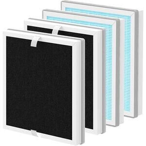 3-in-1 HEPA Replacement Filter for PureBaby Bear Air Purifier (PEAIRBER), 4 Pack